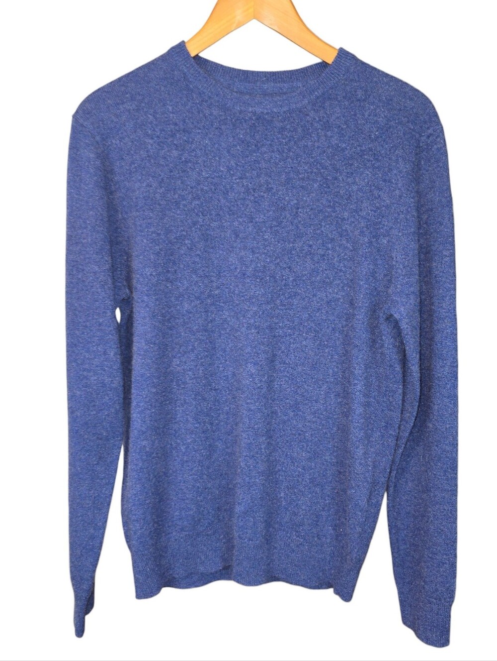 Daniel Hechter Paris 100% 2-Ply Cashmere Blue Crewneck Sweater Size Small